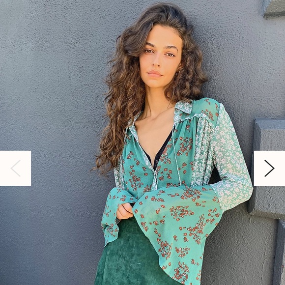 Free People Tops - Free people Serena Printed Blouse. NWT
